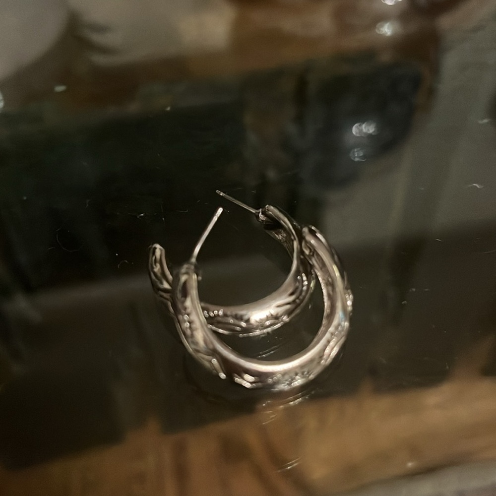 Chunky silver earrings